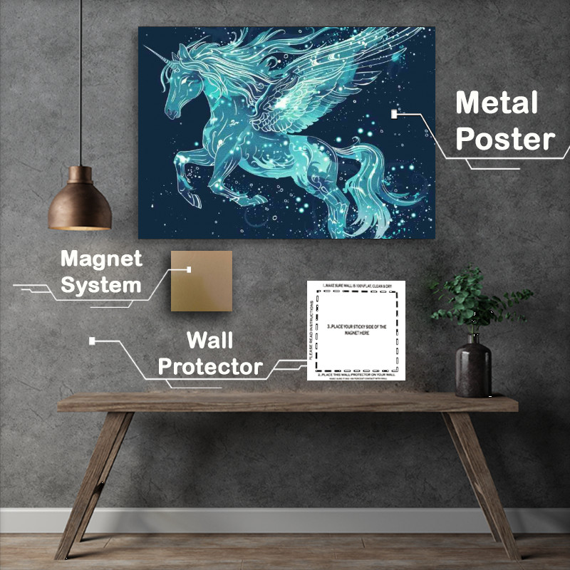 Buy Metal Poster : (Pegasus made from water)