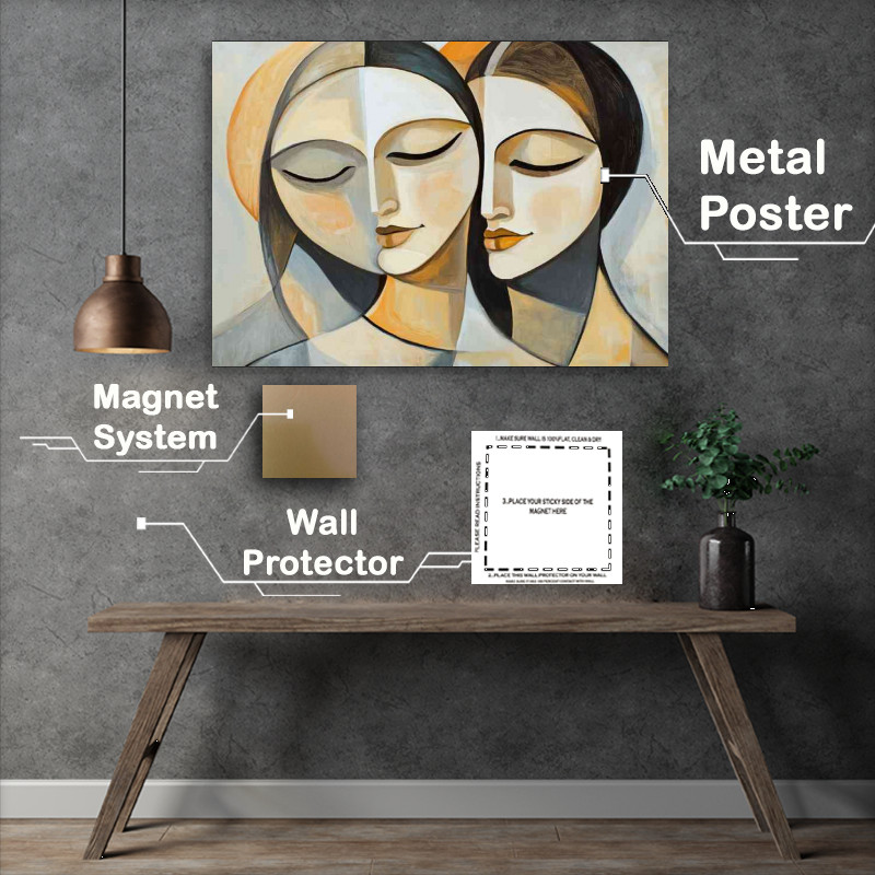 Buy : (Abstract art painting of women with clean lines)