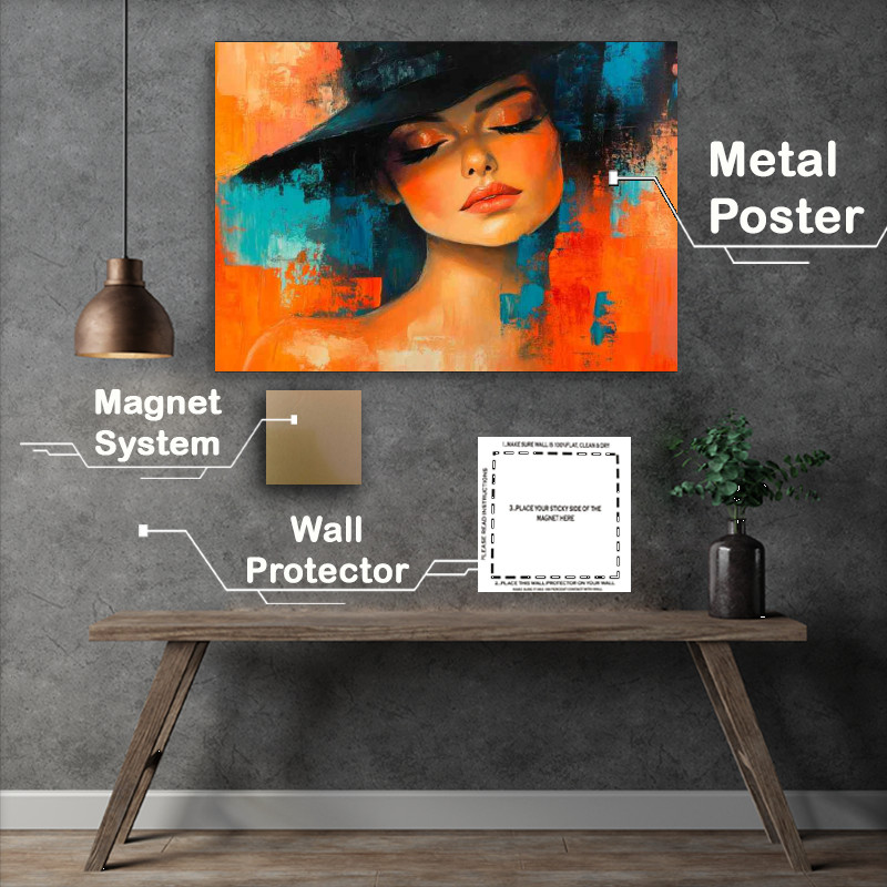 Buy : (Woman in the style of an oil painting with black hat)