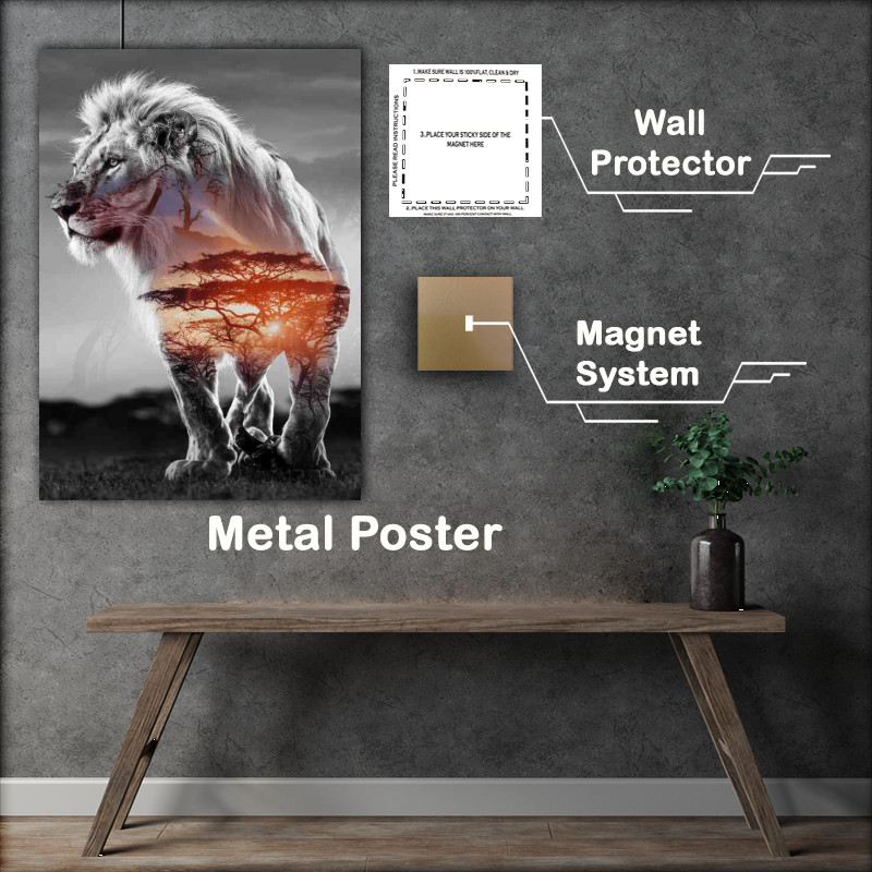 Buy : (King of the jungle lion double exposure)