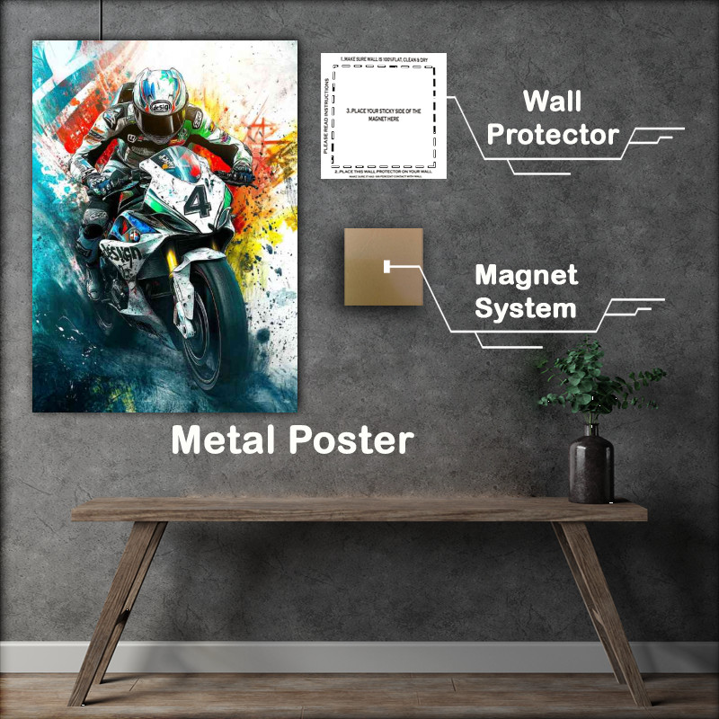 Buy : (Moto Gp bike of R design with number 4 BMW M6 inspired graffiti paint)