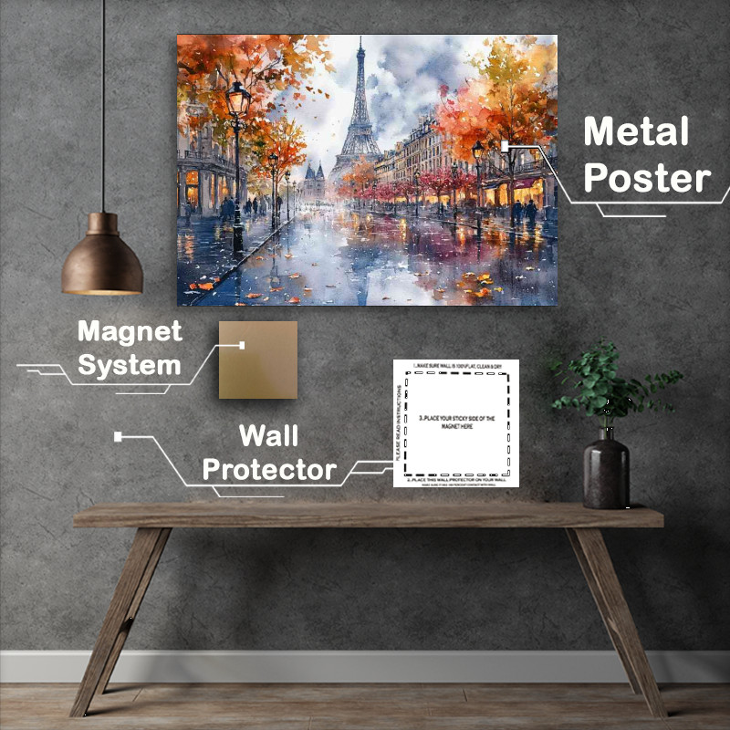 Buy : (Watercolour photorealistic illustration Paris effiel tower)
