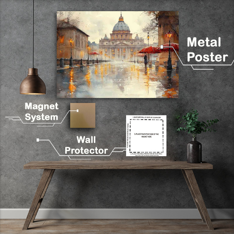 Buy : (Watercolour photorealistic illustration Rome during daytime)