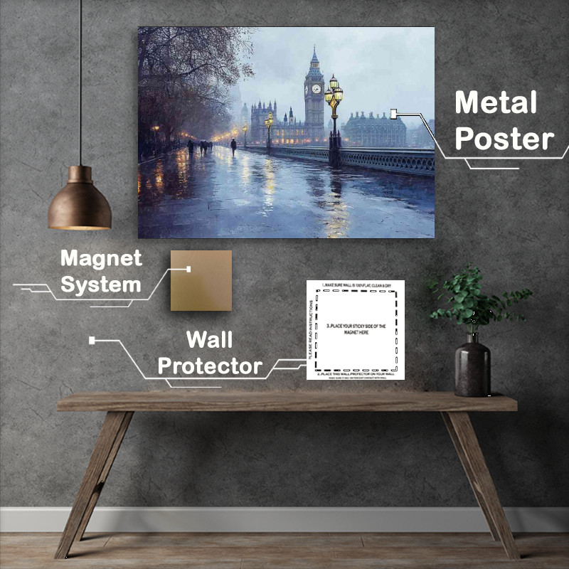 Buy : (Whimsical Watercolour photorealistic illustration London city)