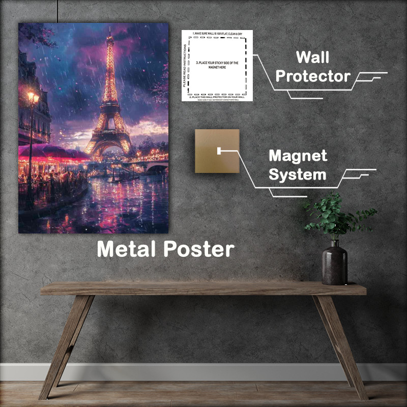 Buy : (Painting of the Eiffel Tower in Paris with people)