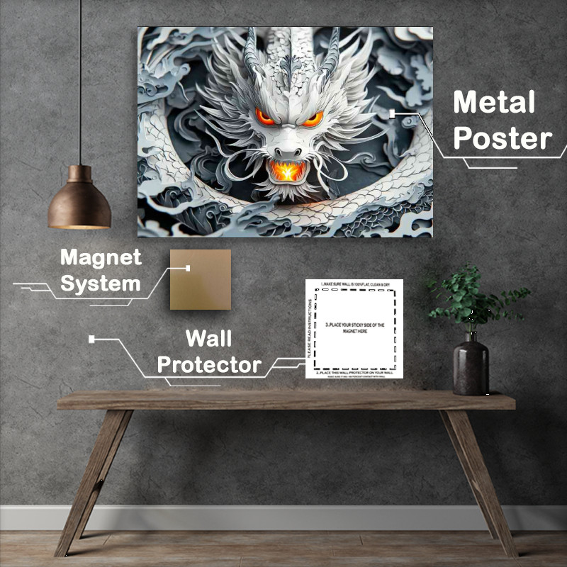 Buy : (White dragon with orange eyes surrounded by winds)