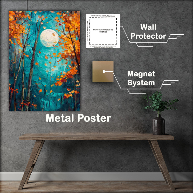 Buy : (Oil painting depicting trees and leaves in the moon abstract)