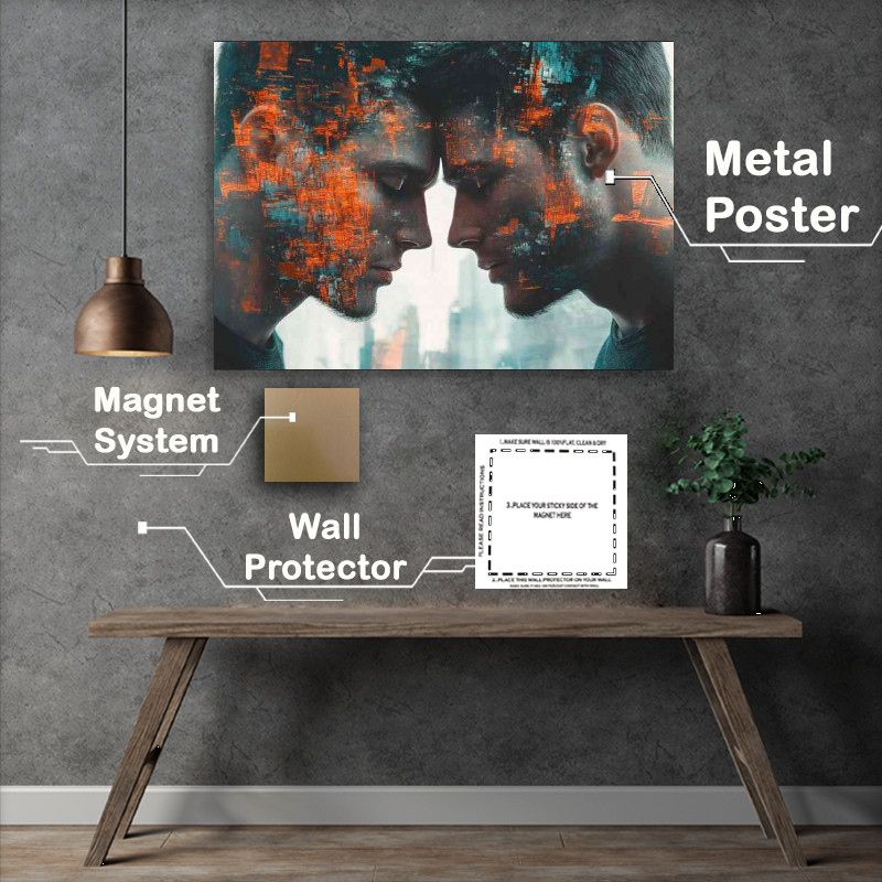 Buy : (Two men with their heads touching digital art)