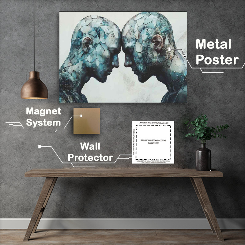 Buy : (Two men with their heads touching digital art style)