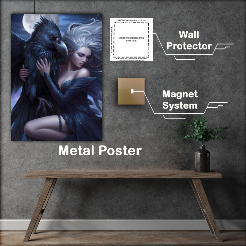 Buy : (Mystical woman with flowing silver hair and a giant crow)