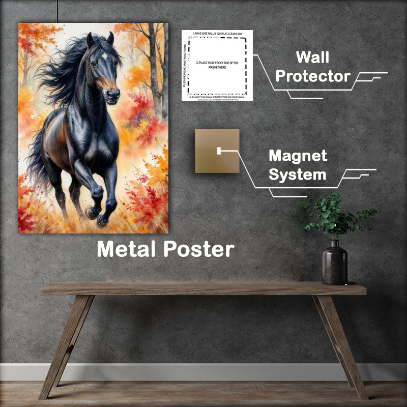 Buy : (Majestic black horse in the woods)