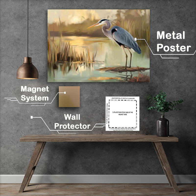 Buy : (Wetlands and a heron bird)