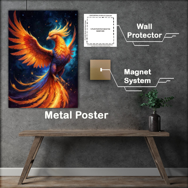 Buy : (Fiery phoenix with vibrant colours night skies)