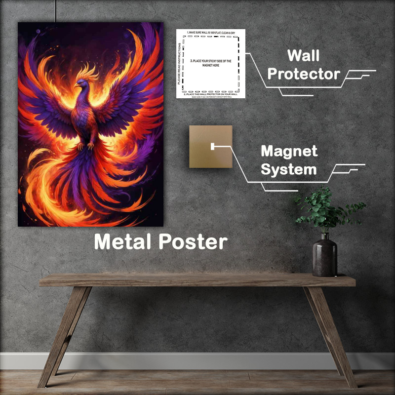 Buy : (Majestic phoenix with vibrant reds and purples)