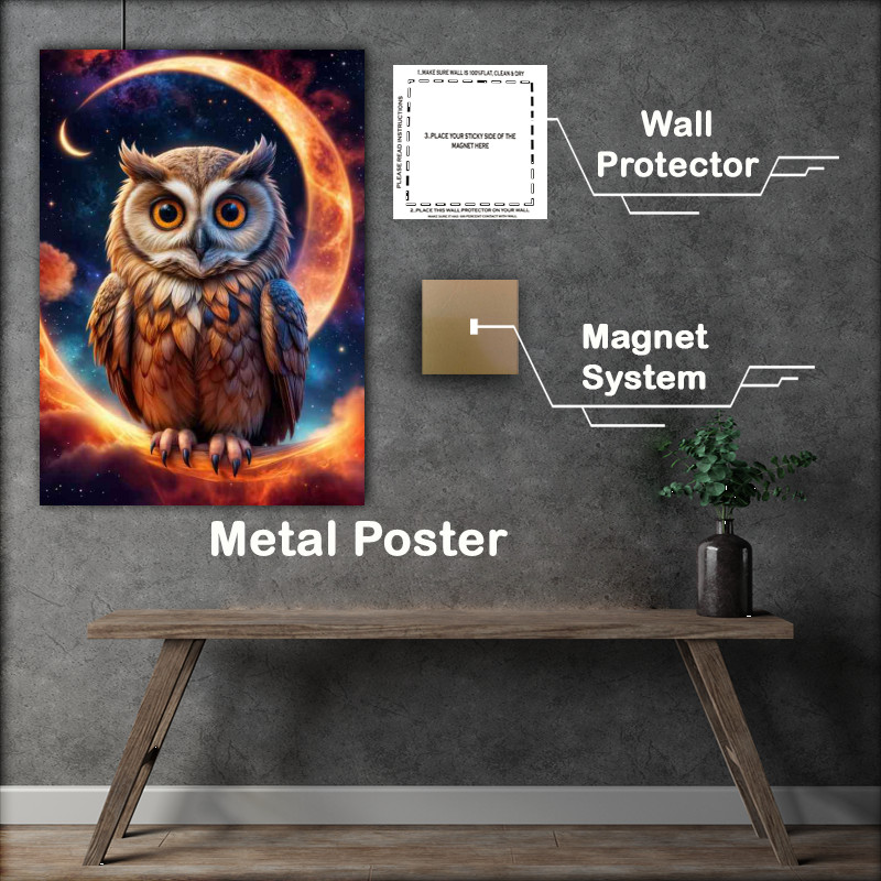 Buy : (cartoon style night owl on a glowing perch)