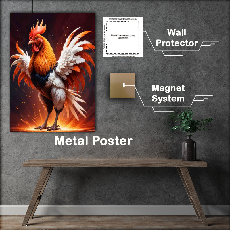 Buy : (Colourful bright rooster proud)
