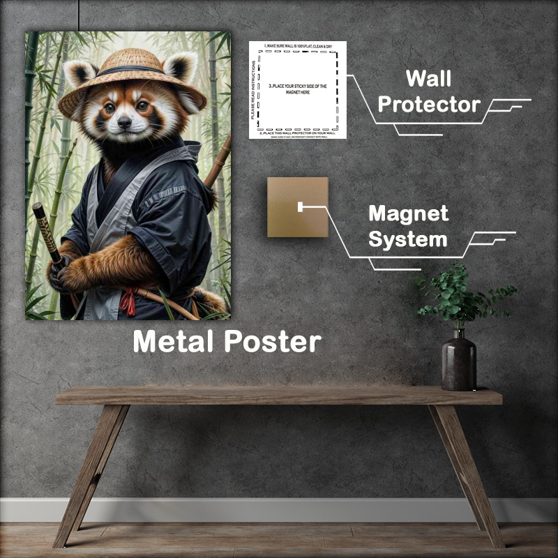 Buy : (Red panda samurai in a bamboo forest)