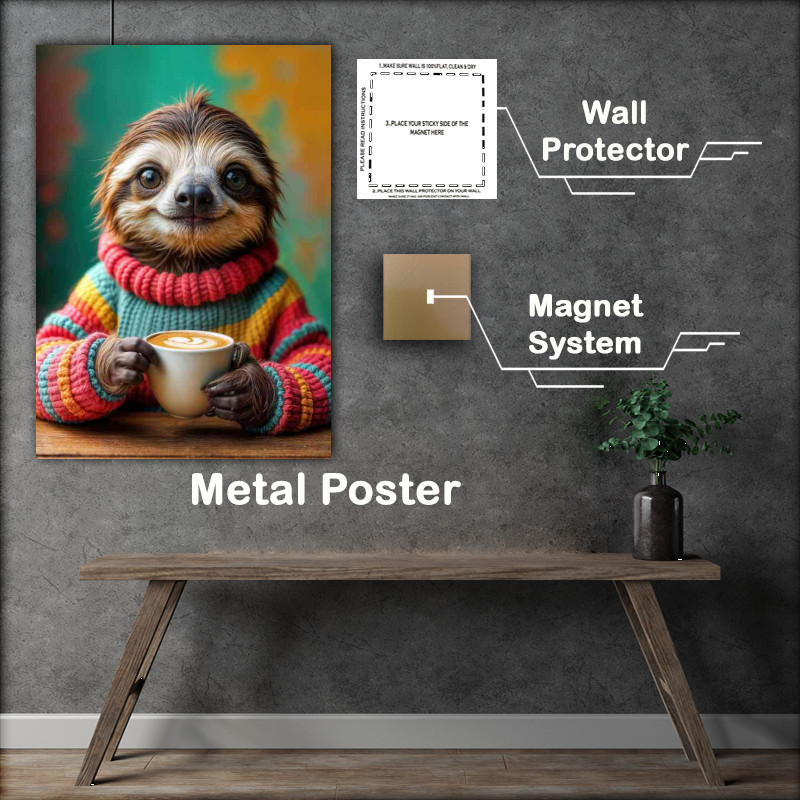 Buy : (Sloth enjoying a coffee wearing a bright pull over)