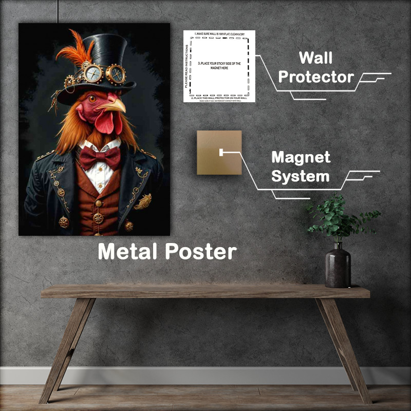 Buy : (Steampunk rooster in vintage attire)