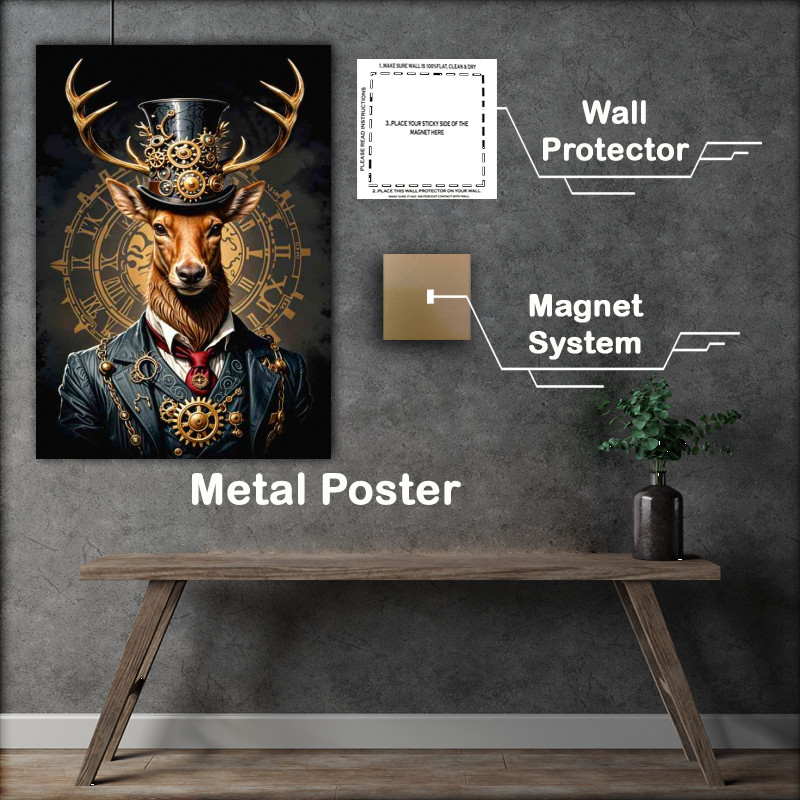 Buy : (Steampunk stag with surreal attire)