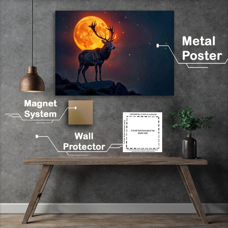 Buy : (Male deer with smoky glowing extra large antlers and full moon)