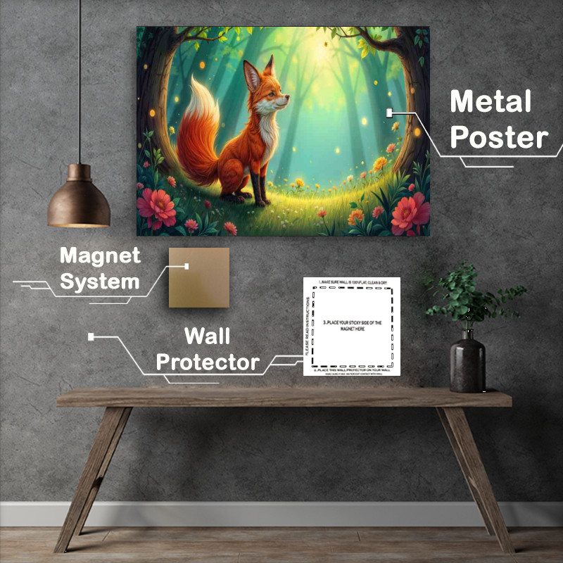 Buy : (Whimsical cartoon fox in the woods)