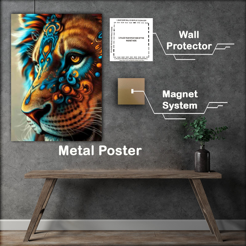 Buy : (Detailed and vibrant depiction of a lions head)