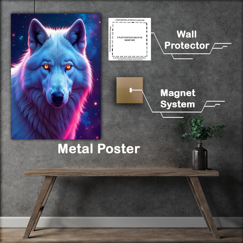 Buy : (Neon white wolf with orange eyes)