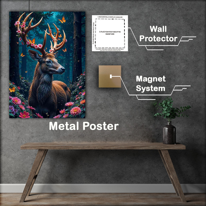 Buy : (Stag in the forest with coloured flowers)