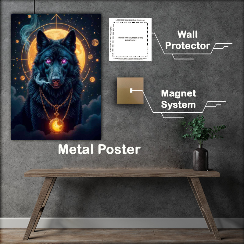 Buy : (The black wolf with a golden pendant)