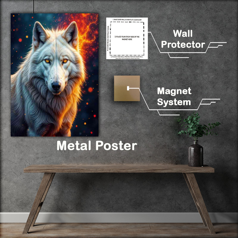 Buy : (The white wolf and firey night sky)