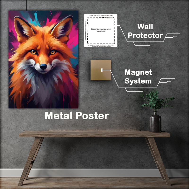 Buy : (Vibrant colorful fox with piercing eyes)