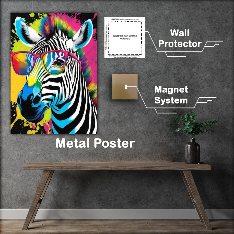 Buy : (Vibrantly colored zebra with a striking appearance)