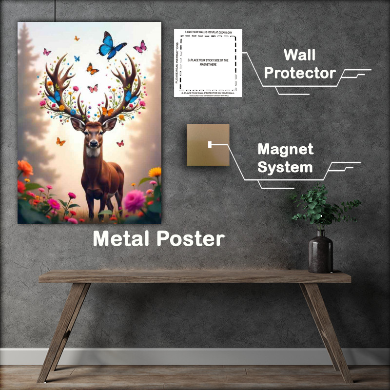 Buy : (Wild flowers and standing stag butterfiles)