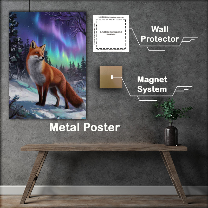 Buy : (Winter landscape with a fox standing)