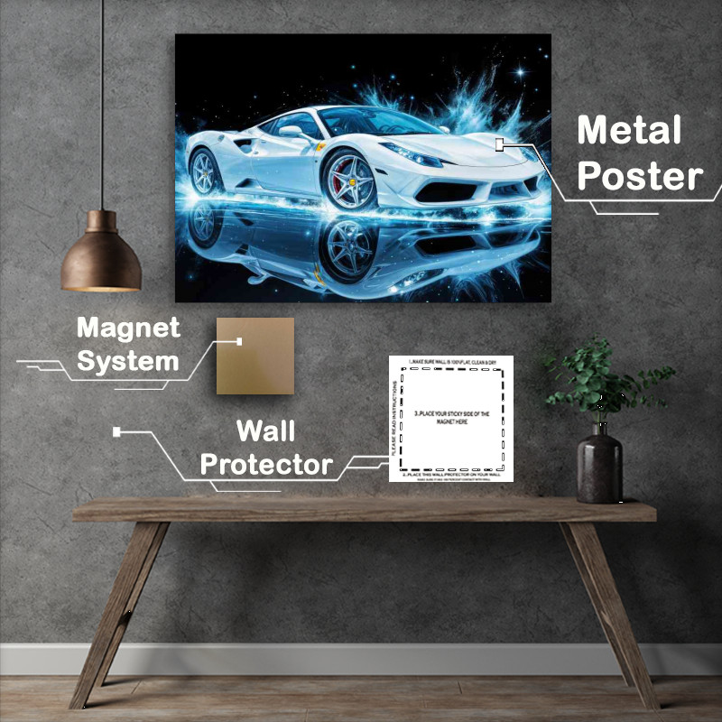 Buy : (Laferrari ferrari style white super car with splashes)