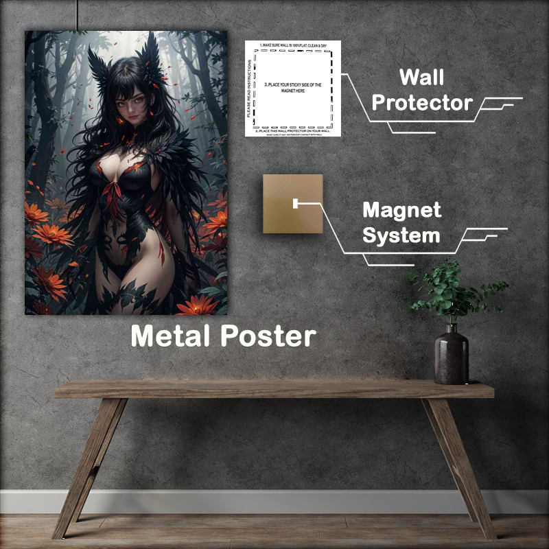 Buy : (Standing in a dark misty forest with glowing red flowers)