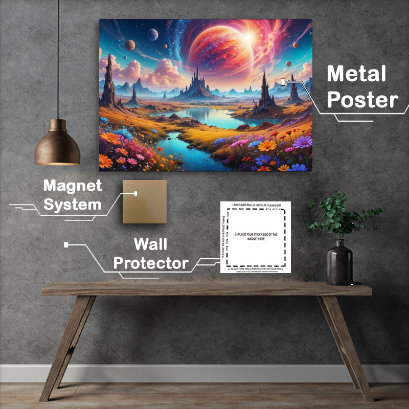 Buy : (Celestral skies surreal planet fantasy landscape)