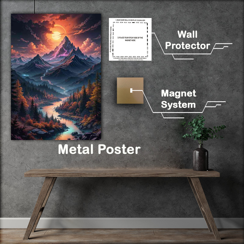 Buy : (Rocky mountains and flowing river)