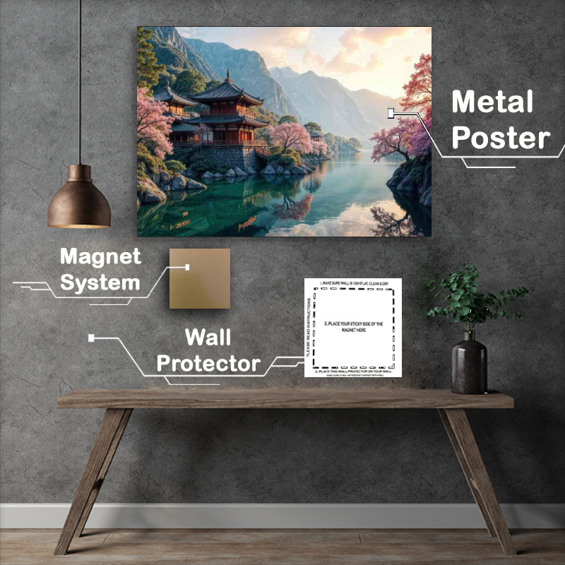 Buy : (Japanese building next to the river)