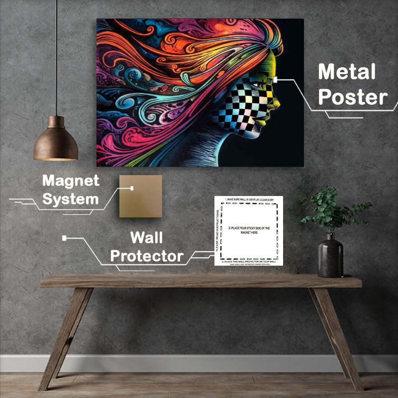 Buy : (Vibrant and intricate artwork lady face)