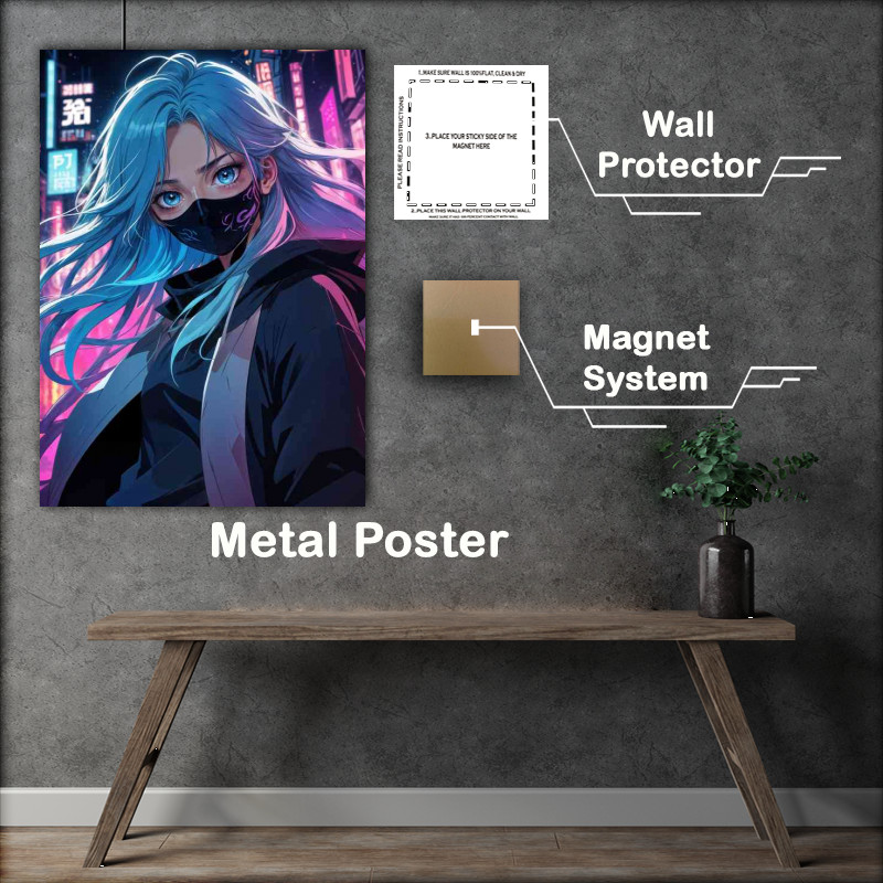 Buy : (Clolorful cyberpunk animae girl in city)