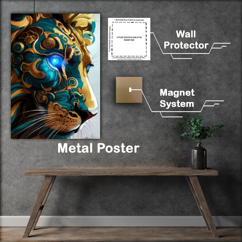 Buy : (Majestic lion s face intricately adorned)