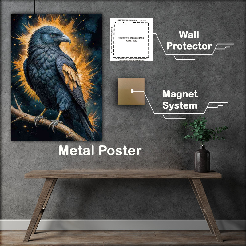 Buy : (Silver blue raven perched high)