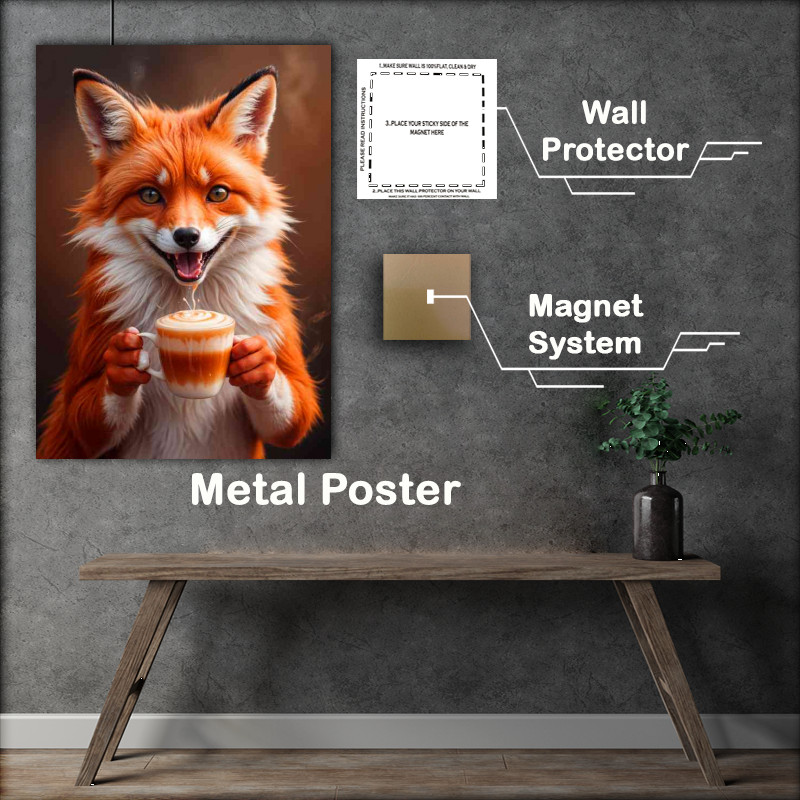 Buy : (Smiling red fox with vibrant orange and white fur)