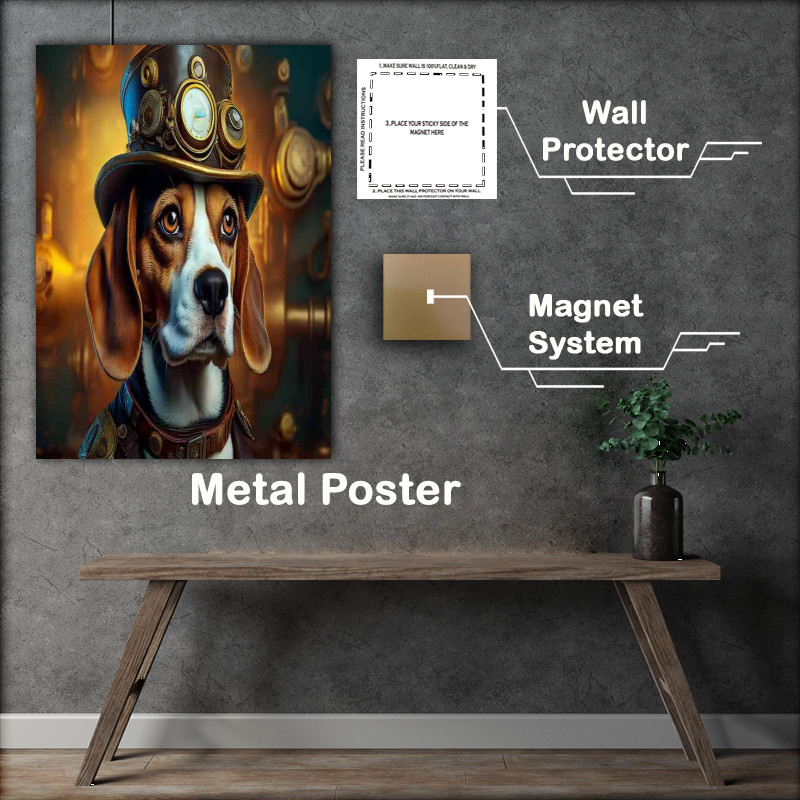 Buy : (Steampunk beagle dog vintage attire)