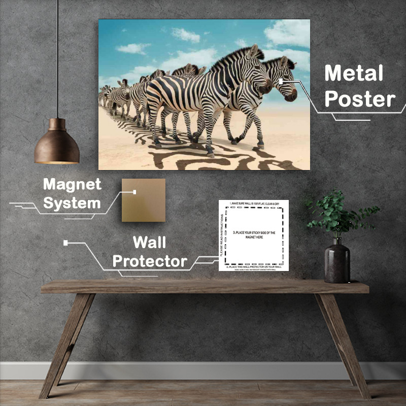 Buy : (Zebras with their distinct black and white strips)