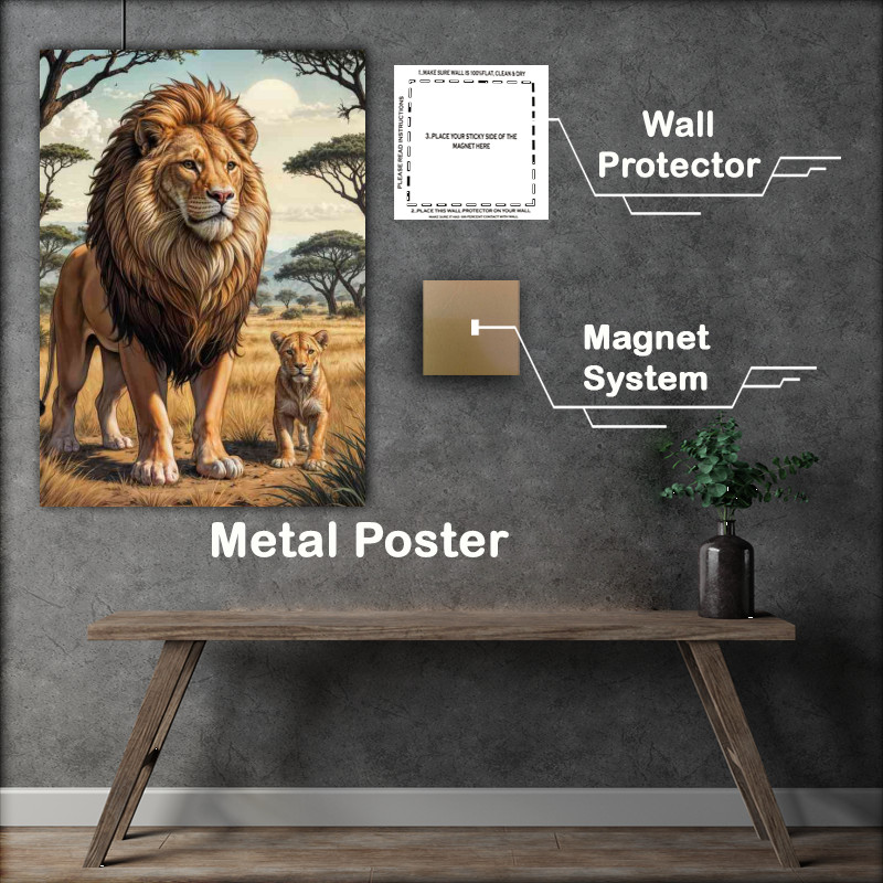 Buy : (Comic style king lion and cub)