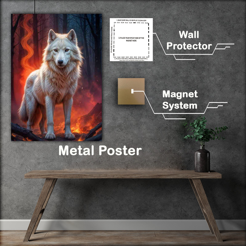 Buy : (White wolf in the firey woods)
