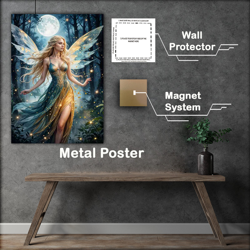 Buy : (Beautiful fairy golden wings and full moon)